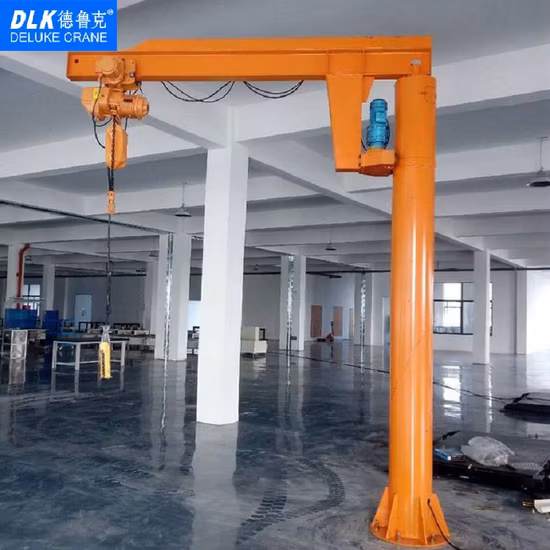 1ton2ton3ton 5ton 360 Rotated Foundation Mounted Cantilever Column Fixed Swing Slewing Pillar Jib Crane for Workshop Warehouse Construction